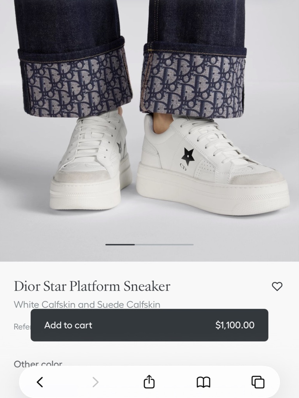 Dior White Leather/Suede Platform Sneakers